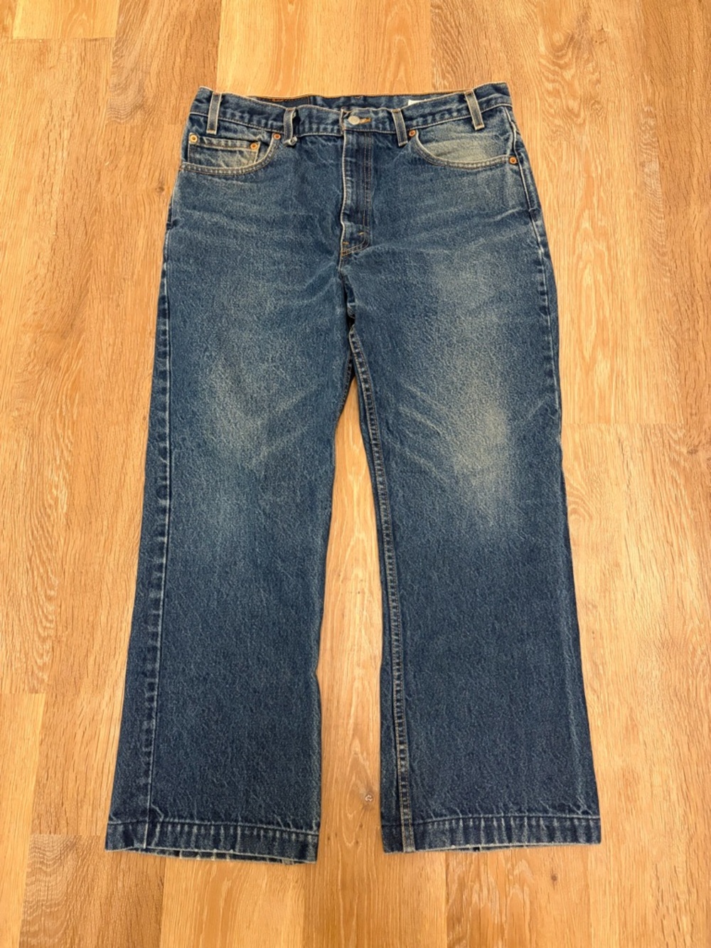 Y2k 2000s Levi’s 517 Bootcut Saddleman Jeans Made in USA Men 36x31 Blue Denim